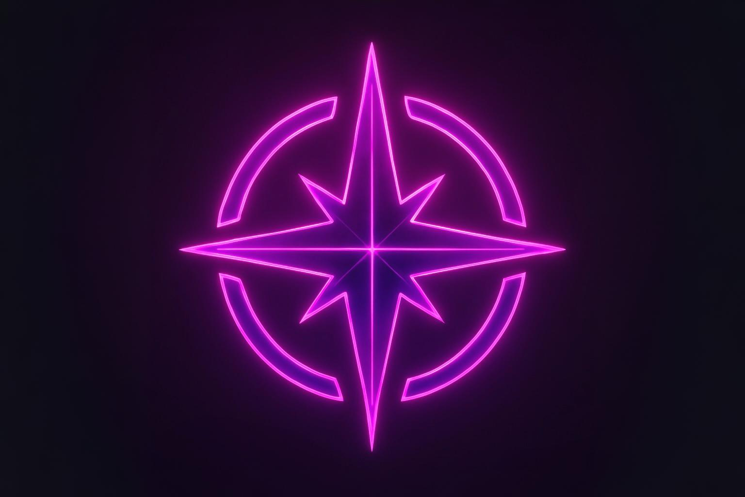 Polaris neon compass logo